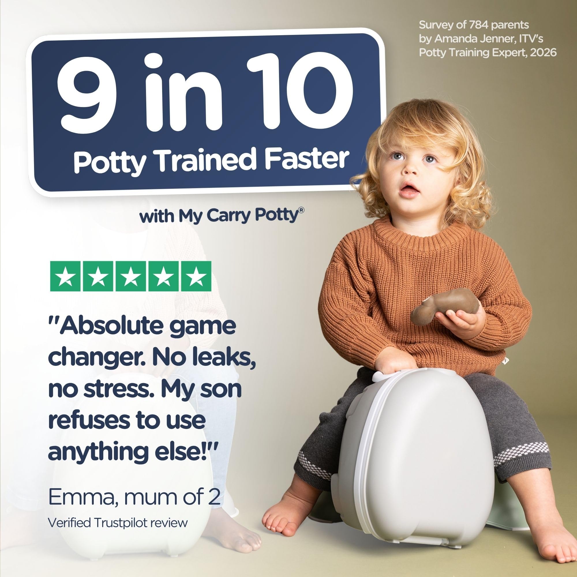 My Carry Potty - Travel Potty, pluripremiato copriwater portatile per bambini, da portare ovunque (Grigrio)