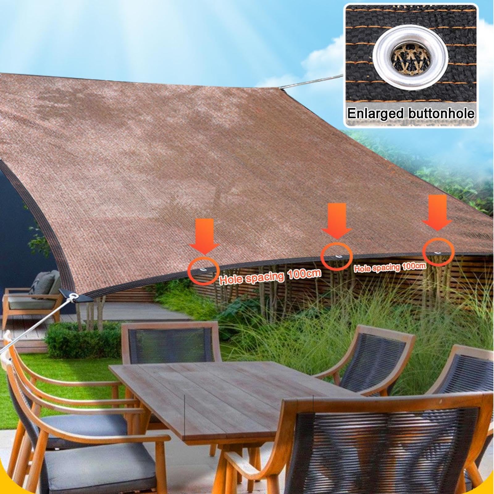 Outdoor Markise 2x4m 1x3m 6x5m Schattentuch,Luftdurchlässiges Sonnenschutz Mesh Tarp,95% Beschattungsnetz,Für Garten,Terrasse & 