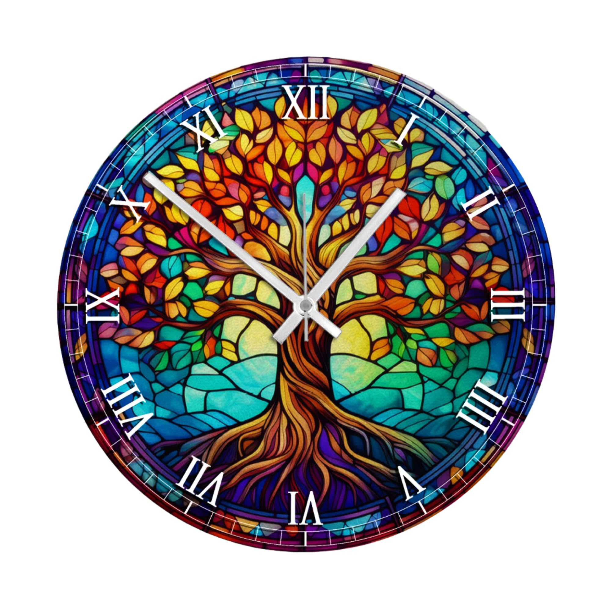Horloge en verre Arbre de vie attrape-soleil pendule murale