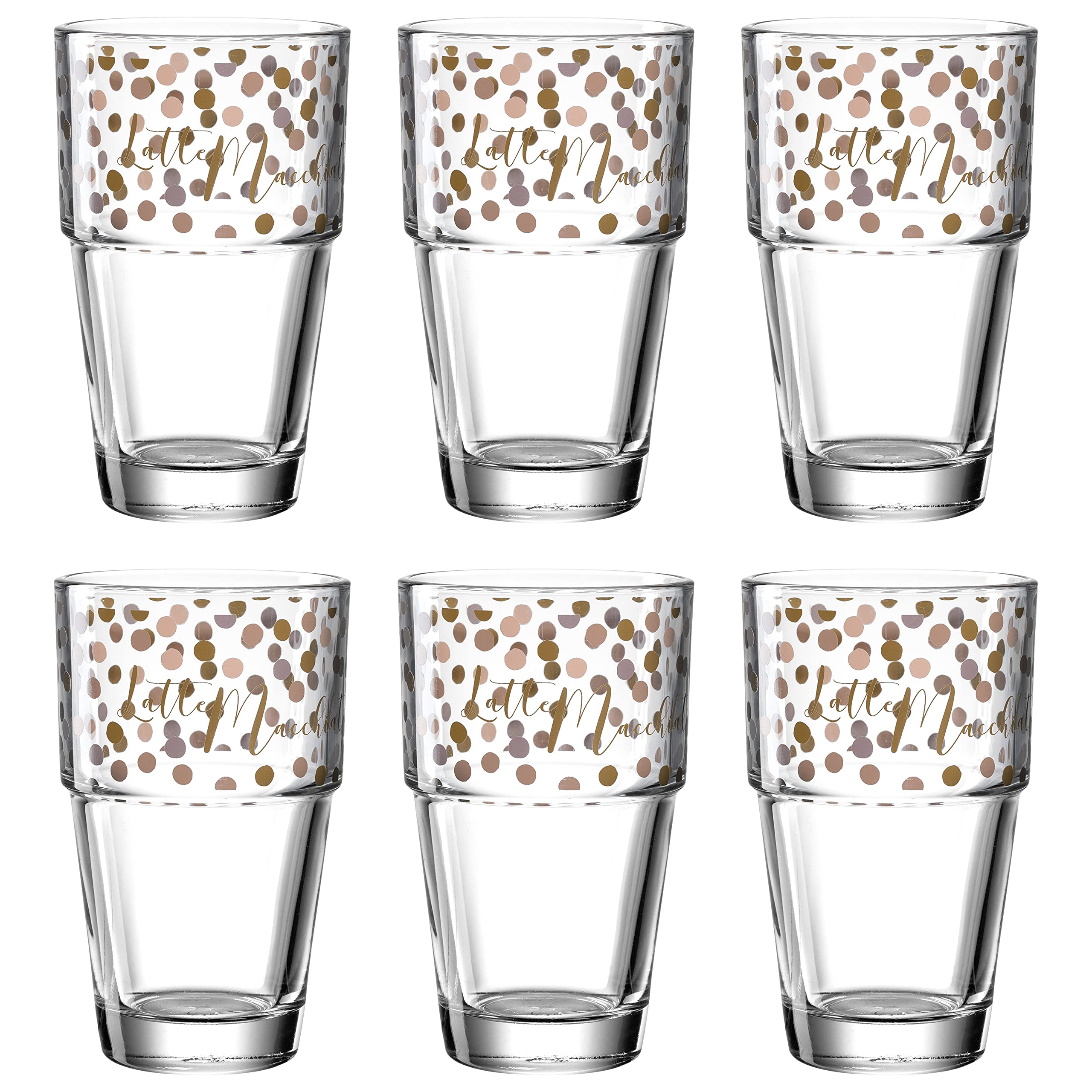 Leonardo Verres à Latte Macchiato, 370 Ml, 6 Pièces