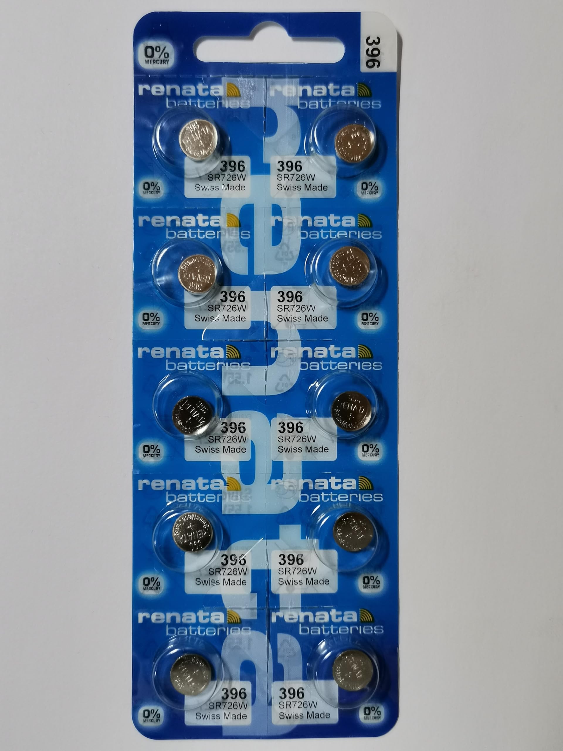 Renata 10 x 396 Swiss Made Lithium Coin Cell Battery SR726 W