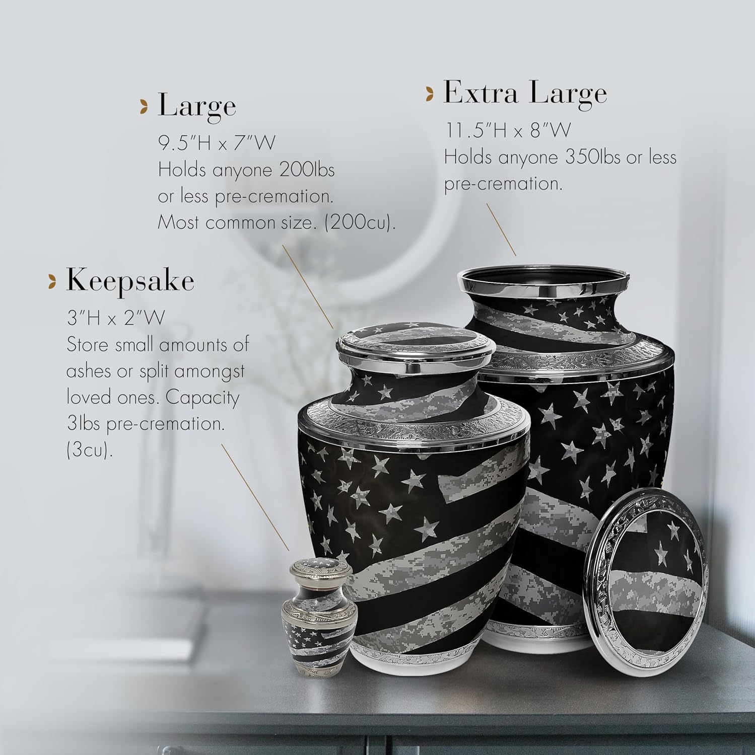 Army Cremation Urn for Ashes Adult Male - Beautifully Handcrafted Decorative Urns & Personalized Military Cremation Urns for Human Ashes Adult Man UCP