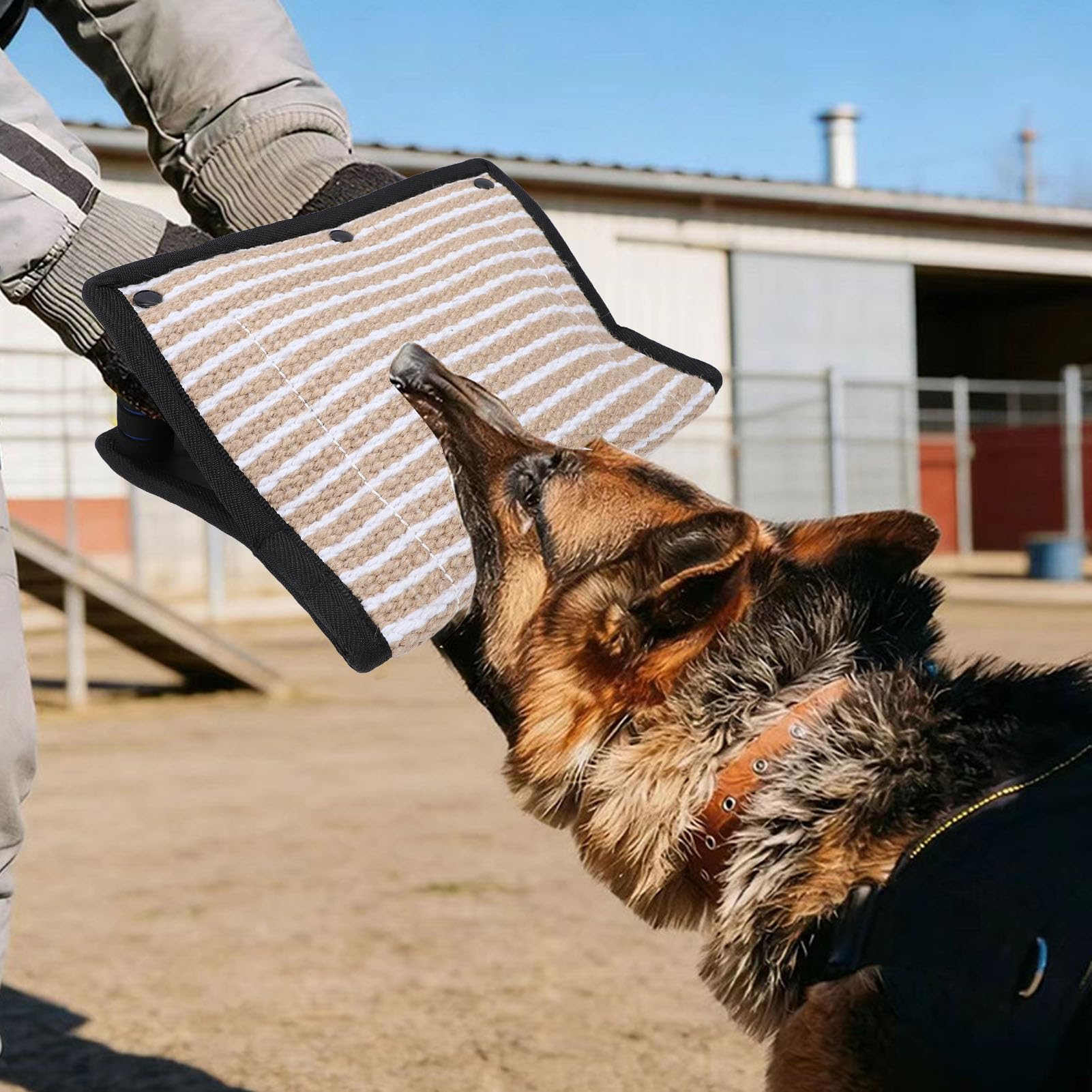 Almohada para Morder de, Juguete Interactivo de Yute Grueso para Entrenamiento y Obediencia de Perros Al Aire Libre, 1 Unidad (Negra)