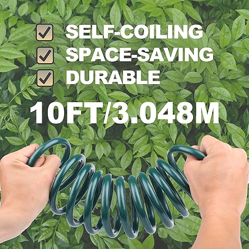 Miniatura 4 de Manguera de jardín de EVA para exteriores mangueras de agua retráctiles con accesorios QD de pezón, ligera y resistente a la corrosión para patio y