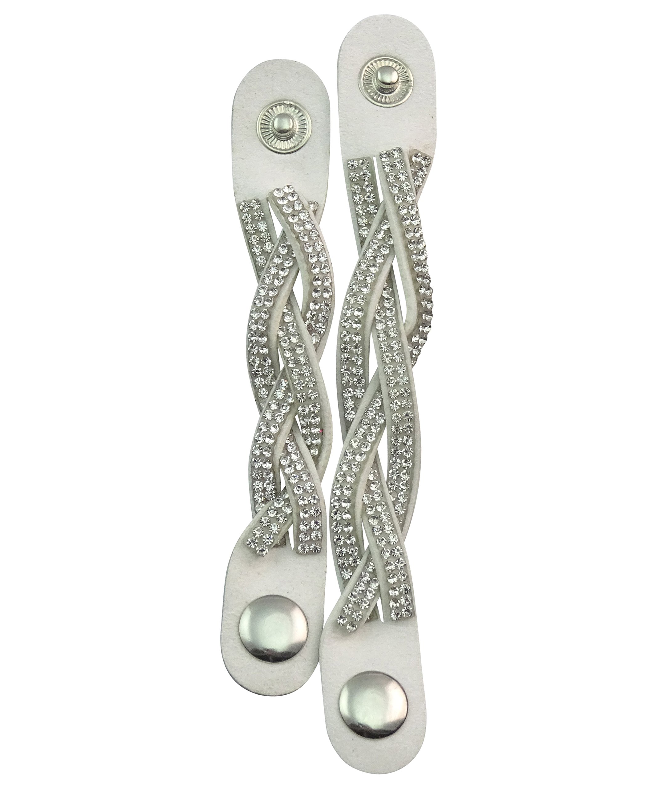 Set of 2 scarf bands, jewellery band, scarf holder, scarf clip, white braided, Faux leather