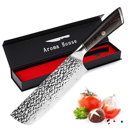 Nakiri Knife Vegetable Knife 7-Inch Kitchen Knife With High-Carbon Stainless Steel & Ergonomic Handle Suitable for Kitchen & Restaurant