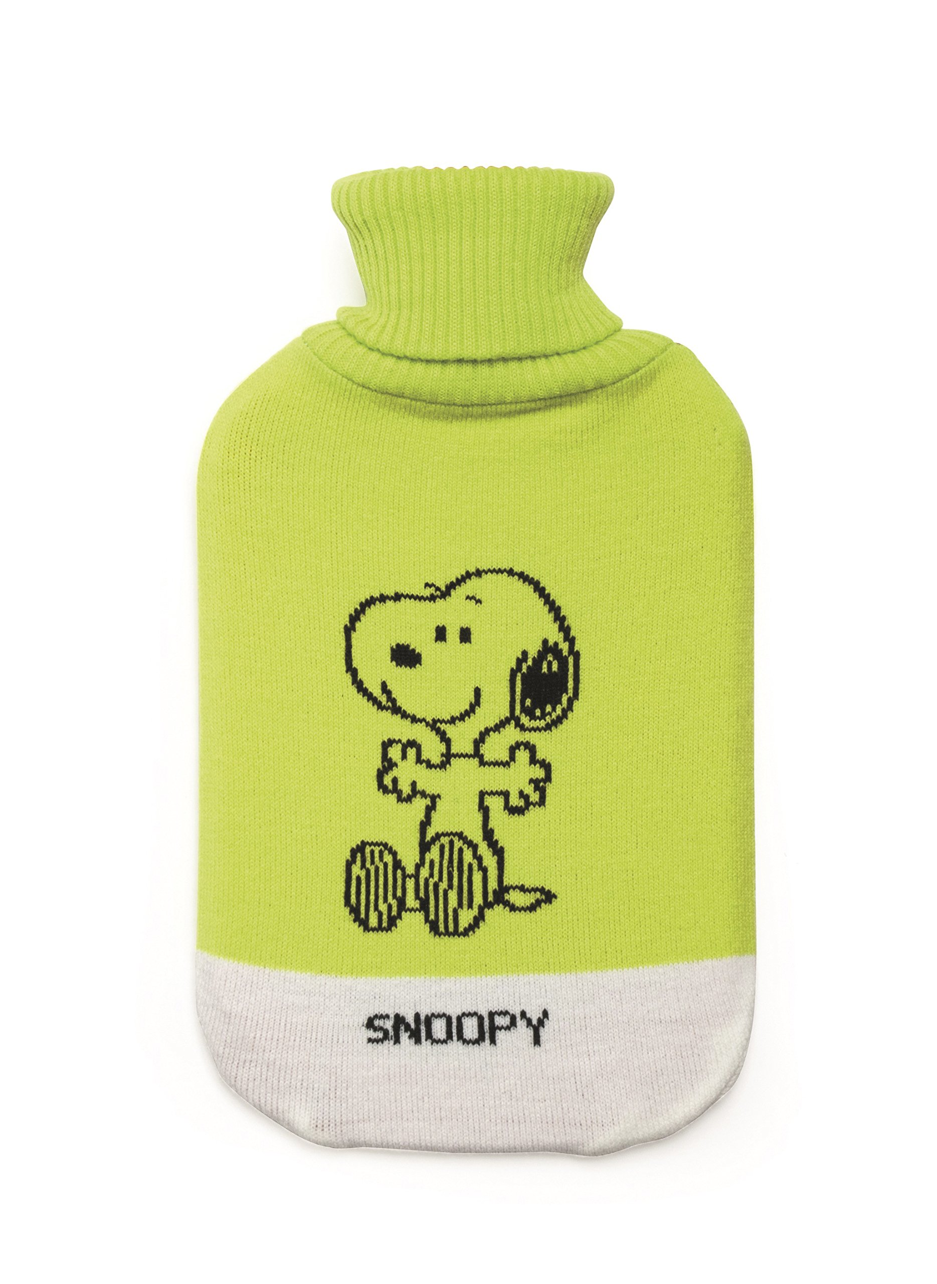 Excelsa Peanuts Snoopy Synthetic Material Cover Hot Water Bottle, Green, 35 x 19 x 3,5 cm