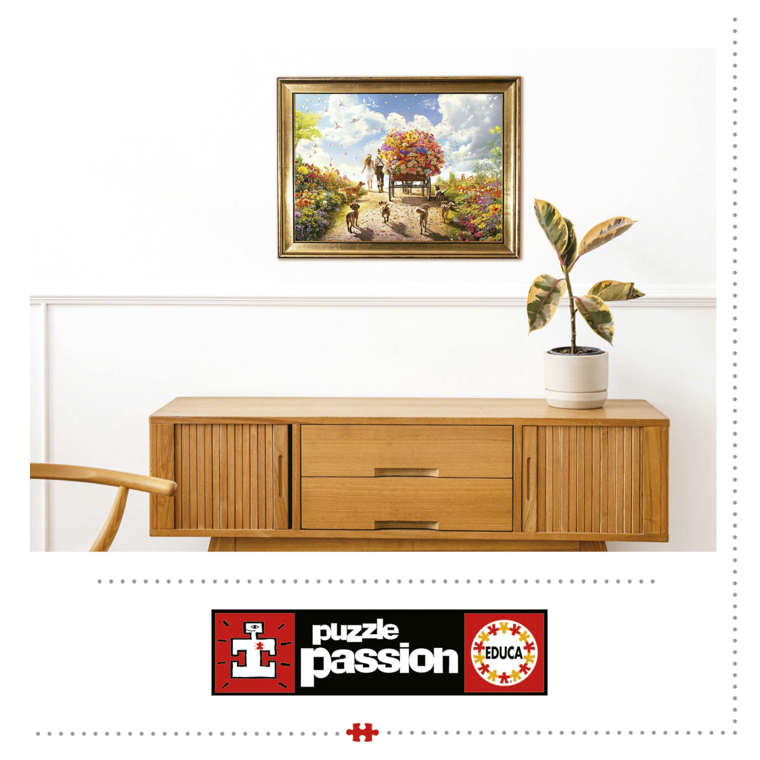 Puzzle Educa 1000 Piezas Jardín Del Pavo Real - Incluye Pegamento, 48x68 Cm, +14 Años