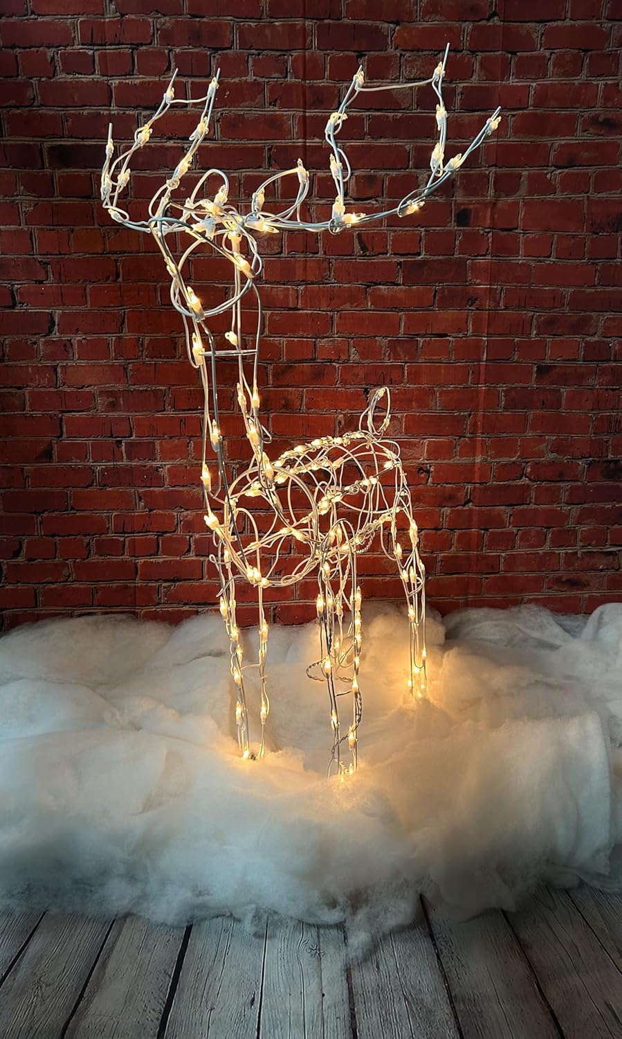 Brite Star 39 inch Width Reindeer Feeding Buck Christmas Outdoor Decorations - LED Light Decoration for Yard and Patio, Indoor and Outdoor Décor