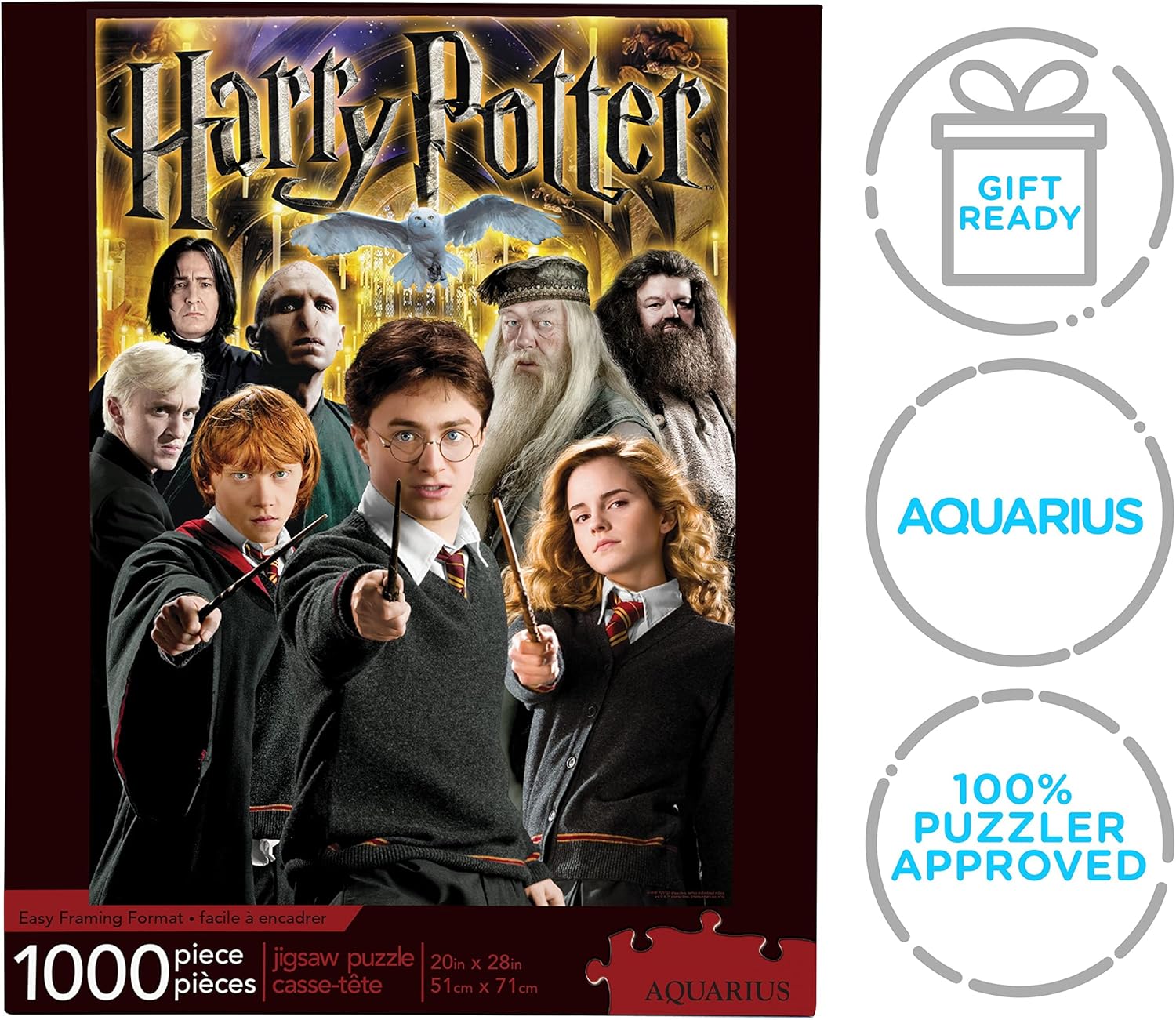 AQUARIUS Harry Potter Collage 1000 Piece Jigsaw Puzzle for Adults and Teens - Hogwarts Wizarding World Merchandise Puzzles 20"x28" Collectible Gifts