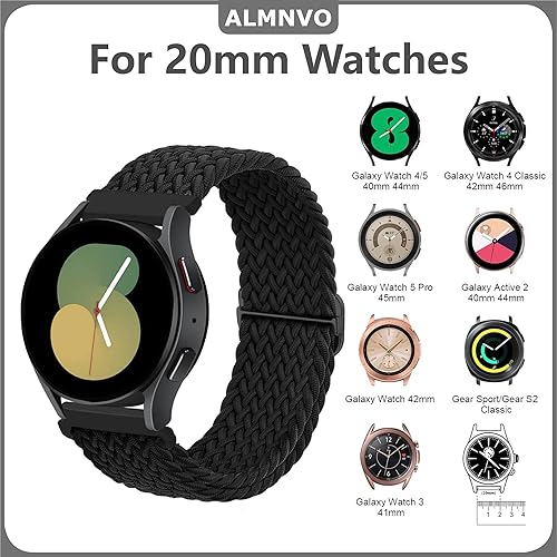 Miniatura 2 de Correa de nailon de 0.787 in para Samsung Galaxy Watch 7654FE 1.575 in 1.732 inactive 25 Pro 1.772 in4 Classic 1.654 in 1.811 inGalaxy 6 Classic