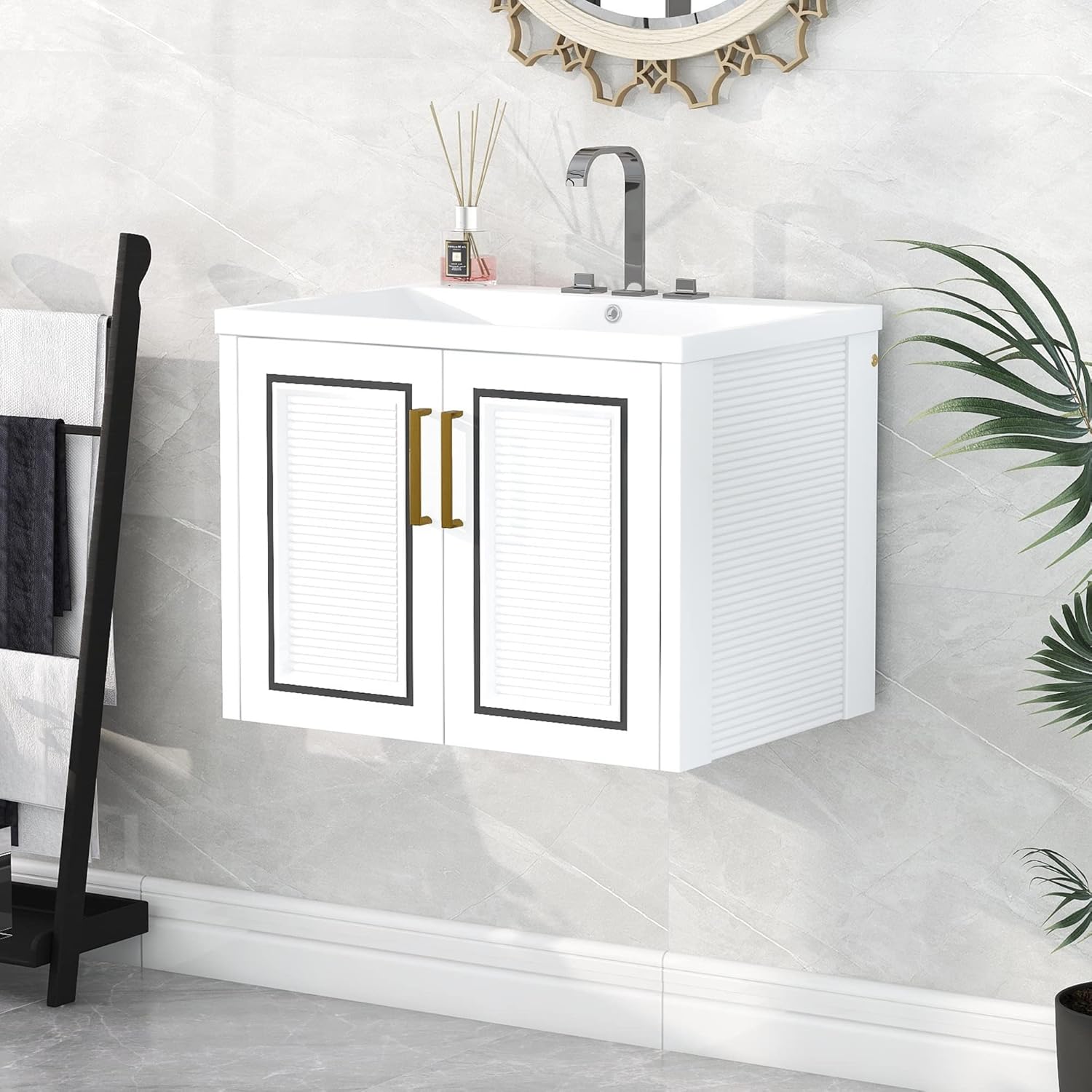 Amazon.com: LUMISOL 24" Bathroom Vanity with Sink, Floating Bathroom ...