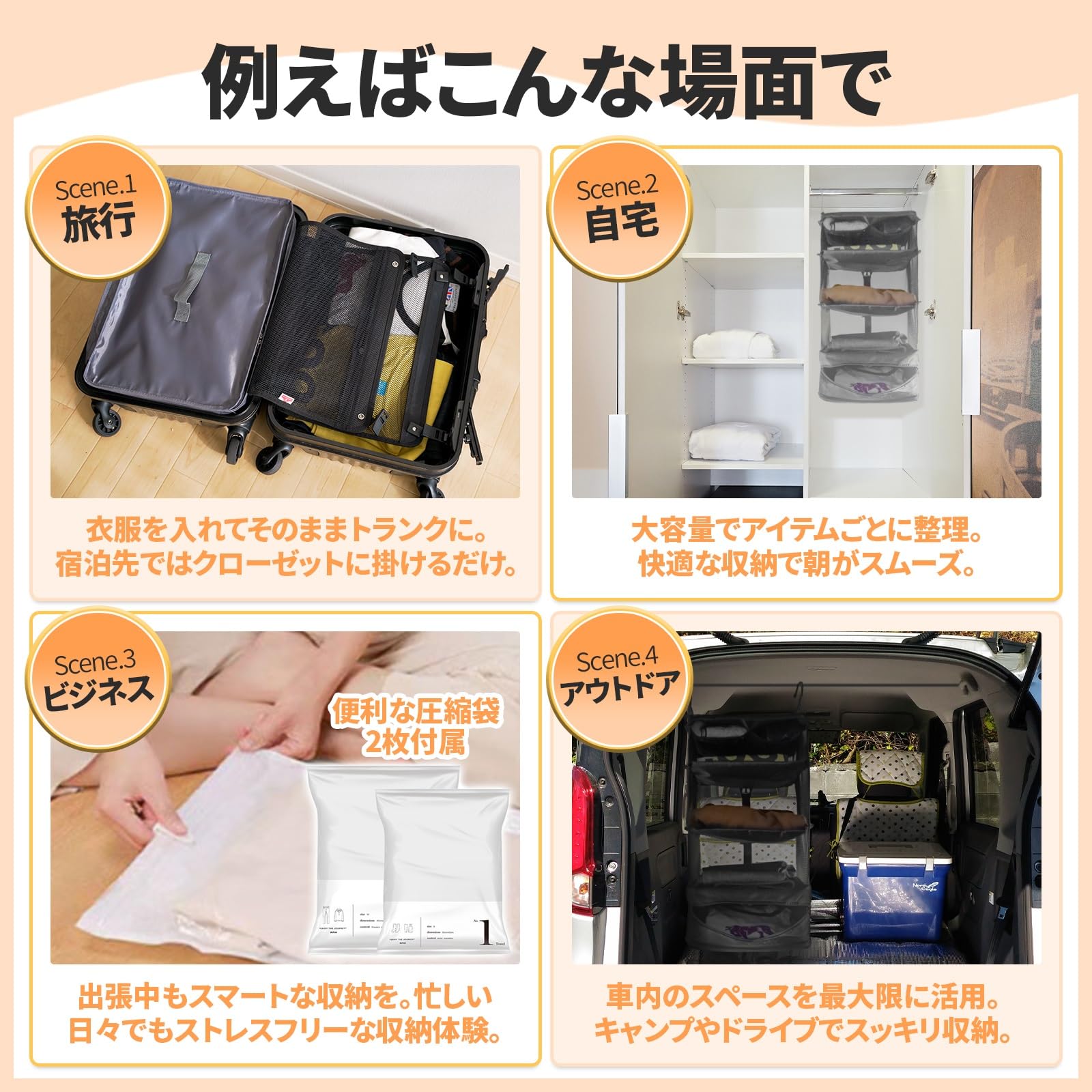 Amazon｜【整理収納アドバイザー監修】トラベルポーチ 吊り下げ収納