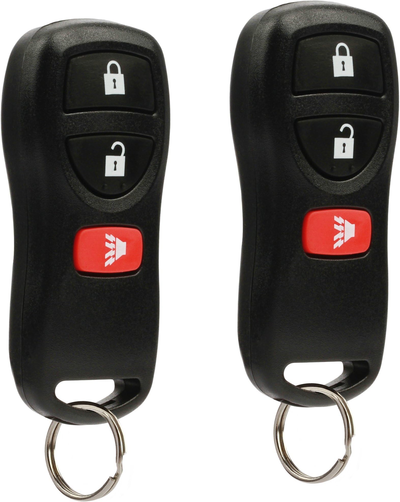 Key Fob Keyless Entry Remote fits Nissan Frontier Armada Murano Pathfinder Quest Sentra Titan Versa Xterra/Infiniti QX4 FX35 FX45 (KBRASTU15), Set of 2