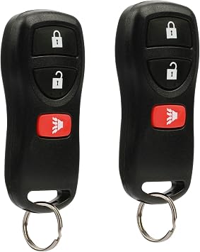 USARemote Key Fob Keyless Entry Remote fits Nissan Frontier Armada Murano Pathfinder Quest Sentra Titan Versa Xterra/Infiniti QX4 FX35 FX45 KBRASTU15, Set of 2