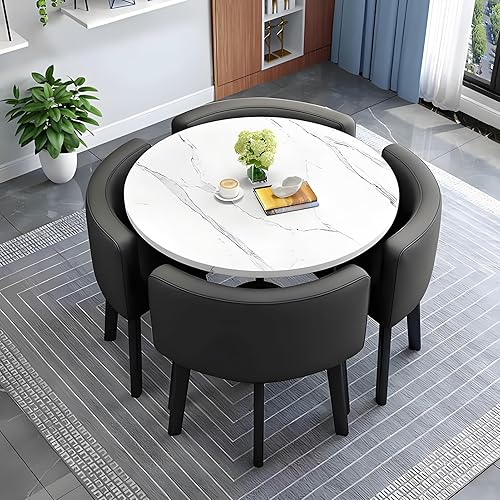 Miniatura 27 de YVYKFZD Mesa de club de sala de recepción de oficina, mesa de conferencias redonda, mesas y sillas de sala de conferencias, juego de mesa de comedor