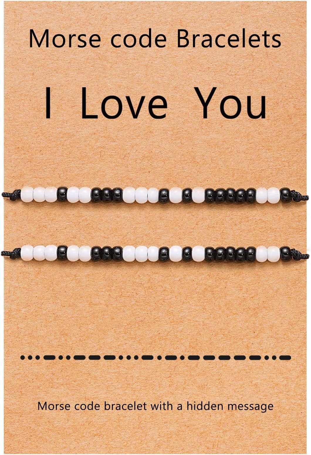 Christmas Couples Bracelets I Love You Morse Code Matching Bracelets for Couples Gifts for Him and Her, Long Distance Relationship Gifts for Boyfriend and Girlfriend