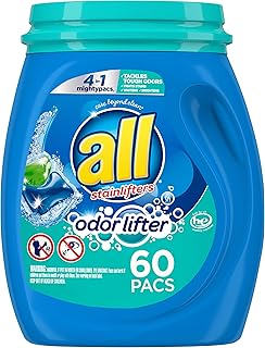 all Mighty Pacs Laundry Detergent 4-In-1 with Odor Lifter, Tub, 60 Count
