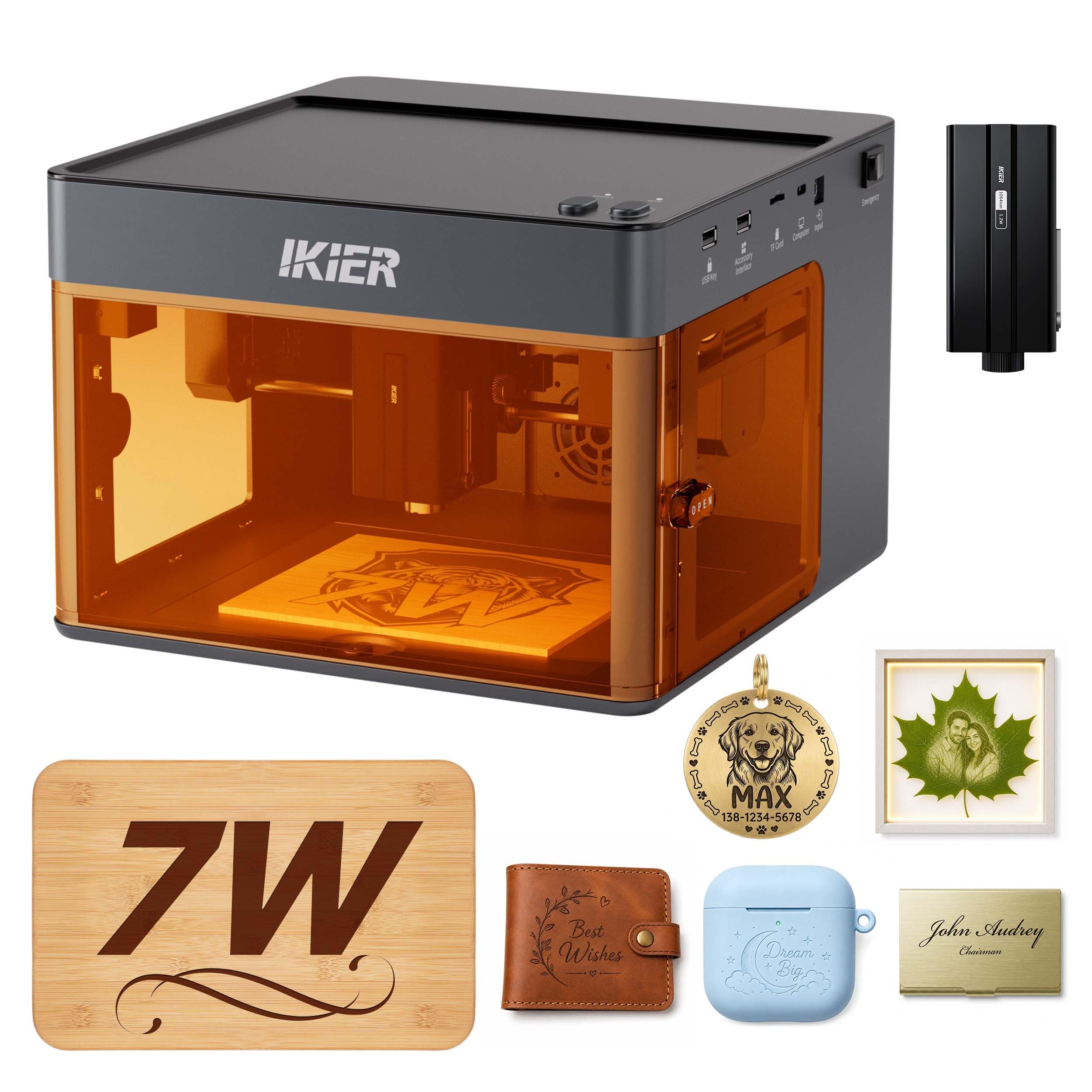 IKIER Flex 7W Laser Engraving Machine Laser Cutter Portable