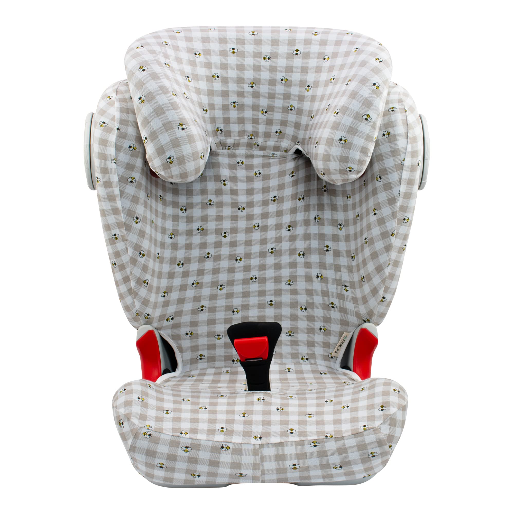 JYOKO Kids Bezug für Autositz kompatibel mit Römer KIDFIX II XP SICT (Picnic Vichy, MIT Auge)