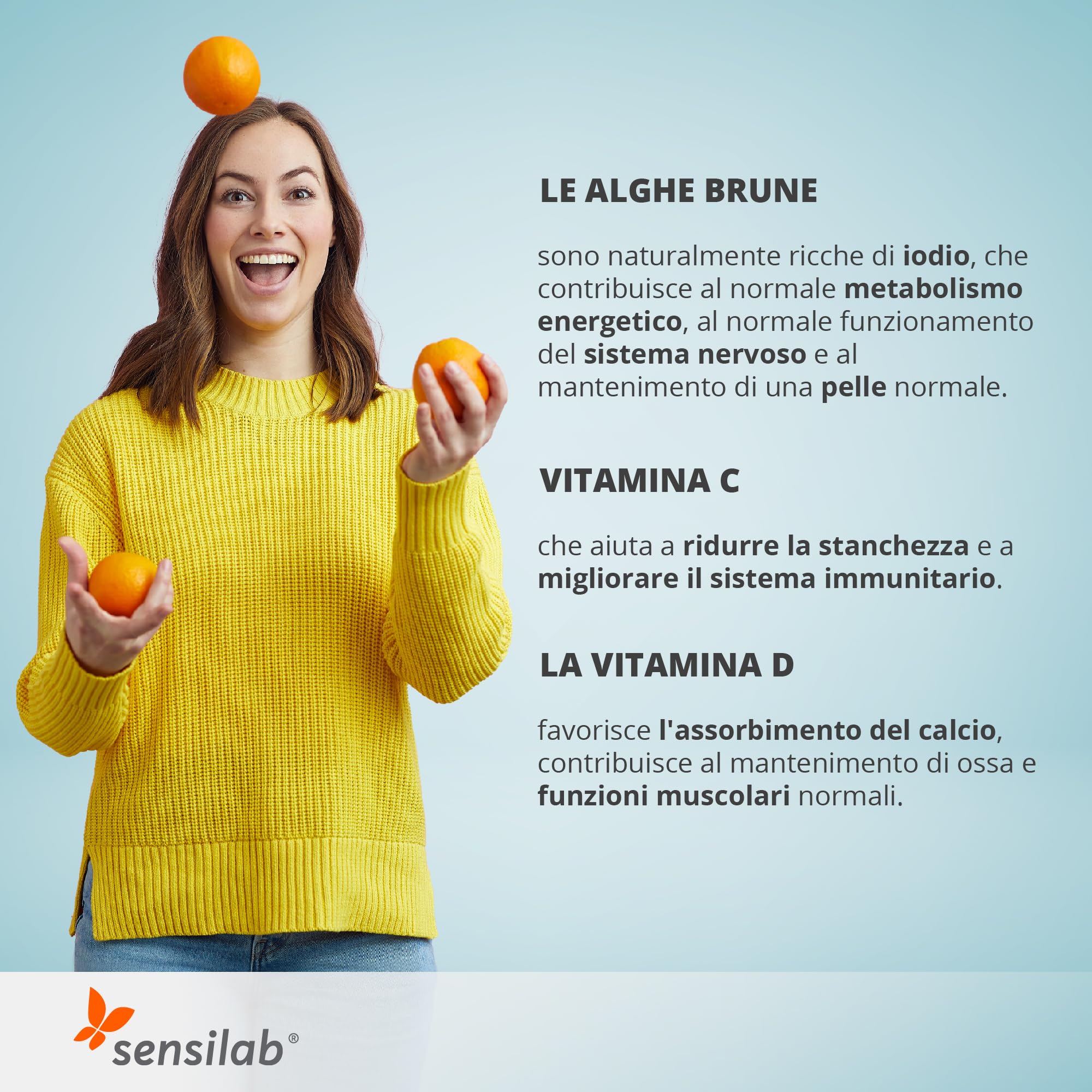 Acceleratore Metabolismo con Iodio, Vitamina C, Alga bruna, Vitamina D3-60 capsule Metabolism Boost Improved - Sensilab