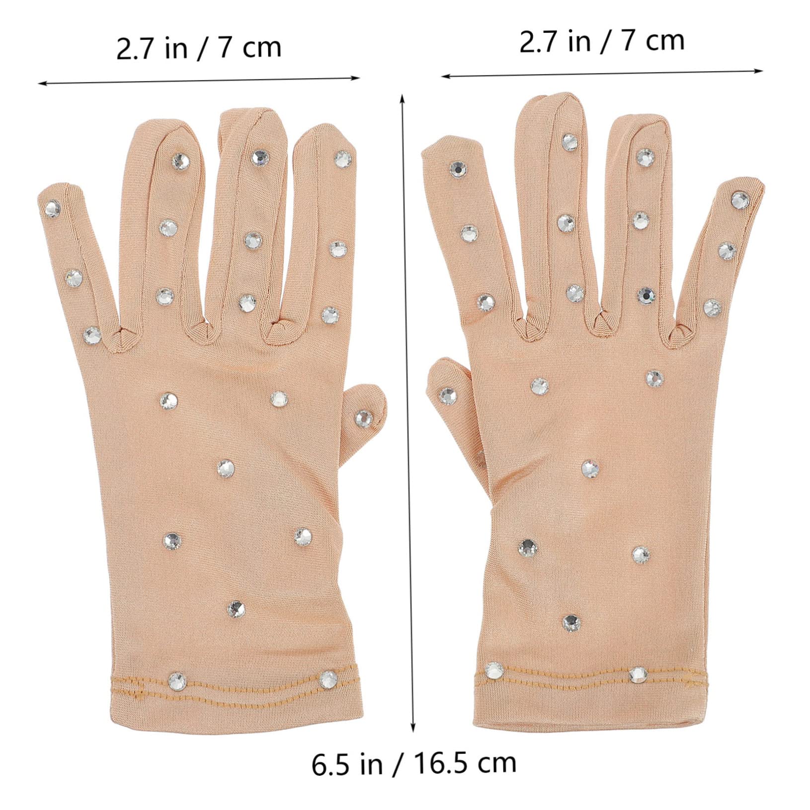 Didiseaon 3pares Guantes De Patinaje Elegantes De Elástica Rhinestones para Actuaciones De Niñas Guantes Antideslizantes Transpirables y Cómodos