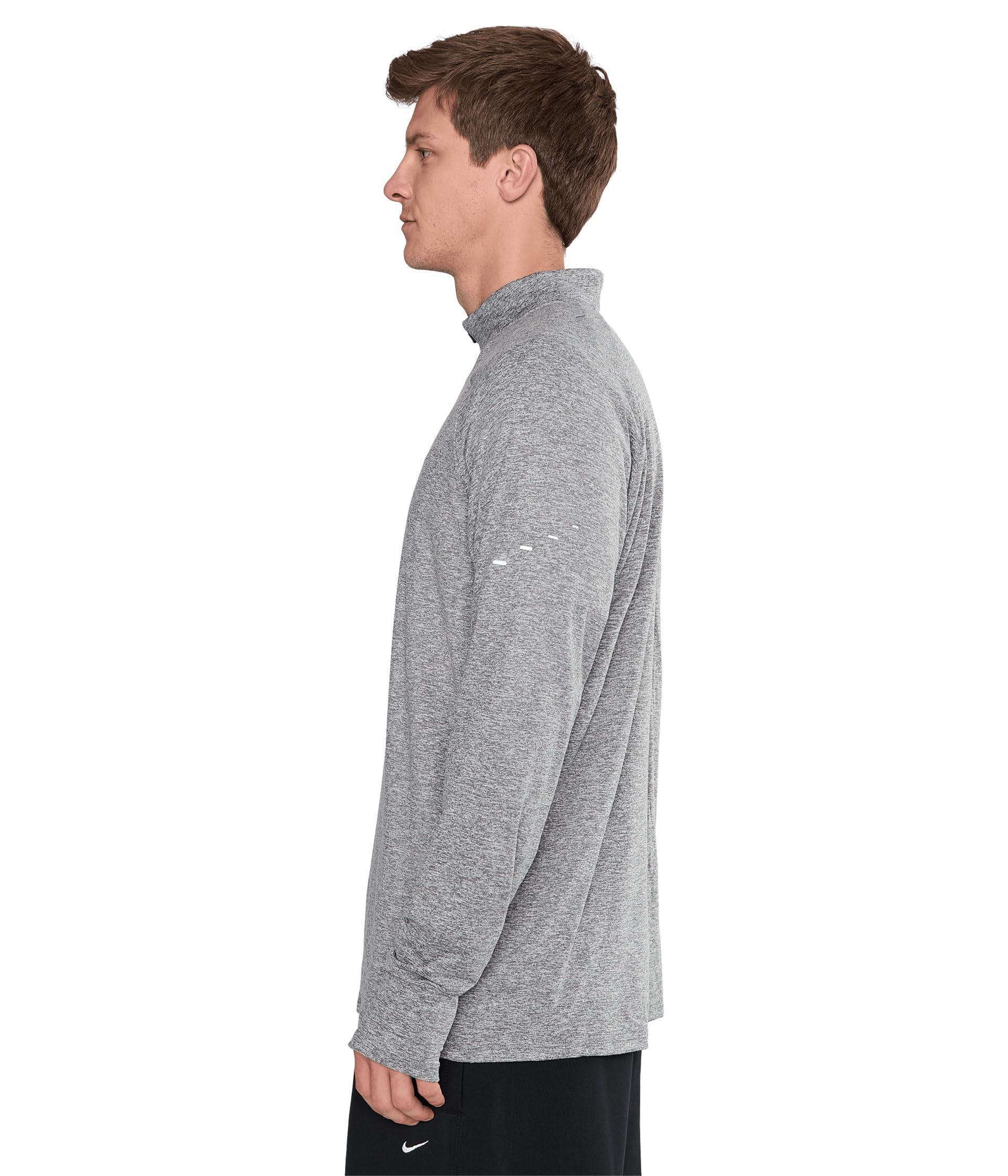 Nike Męska bluza M NK DF STRIDE HZ Materiał funkcjonalny Bieganie Smoke Grey/Htr/Reflective Silv M