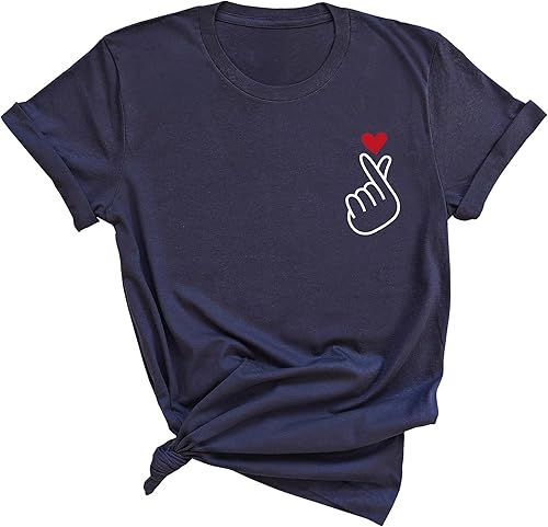 Korean Saranghae Finger Heart I Love You T-Shirt, Korean Pop Merchandise Shirt, Birthday Gift Ideas for K-Drama and Korean Pop Fans, South Korea Tee