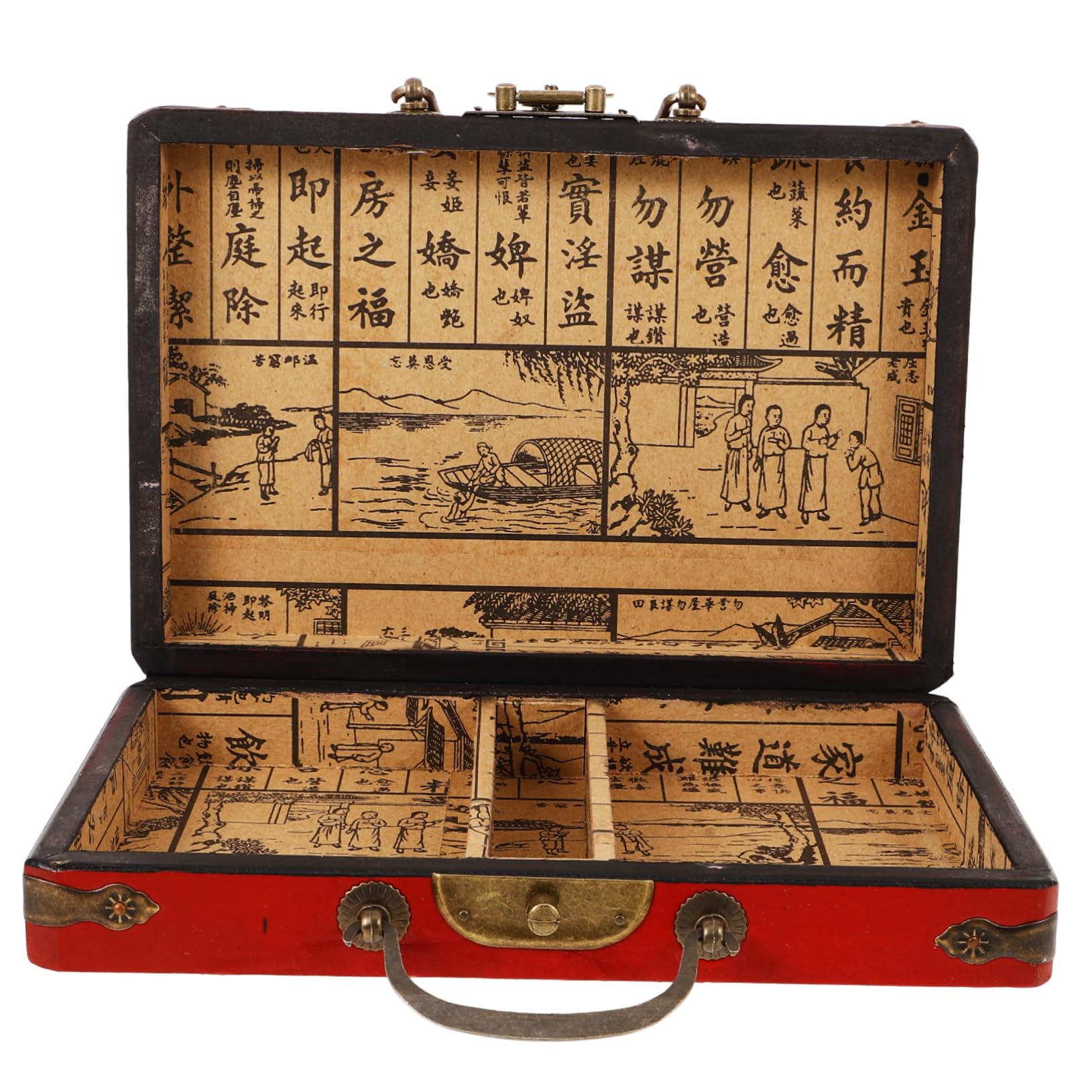 Boîte de rangement vintage pour mahjong et conteneur pratique de tuiles