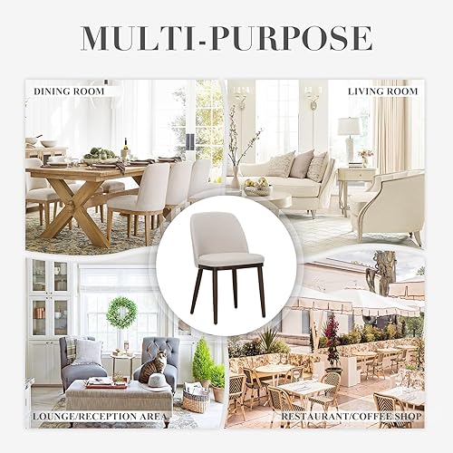 Miniatura 7 de COLAMY Juego de 4 sillas de comedor tapizadas, modernas sillas de cocina con respaldo, sillas laterales de tela con patas de madera para cocina,