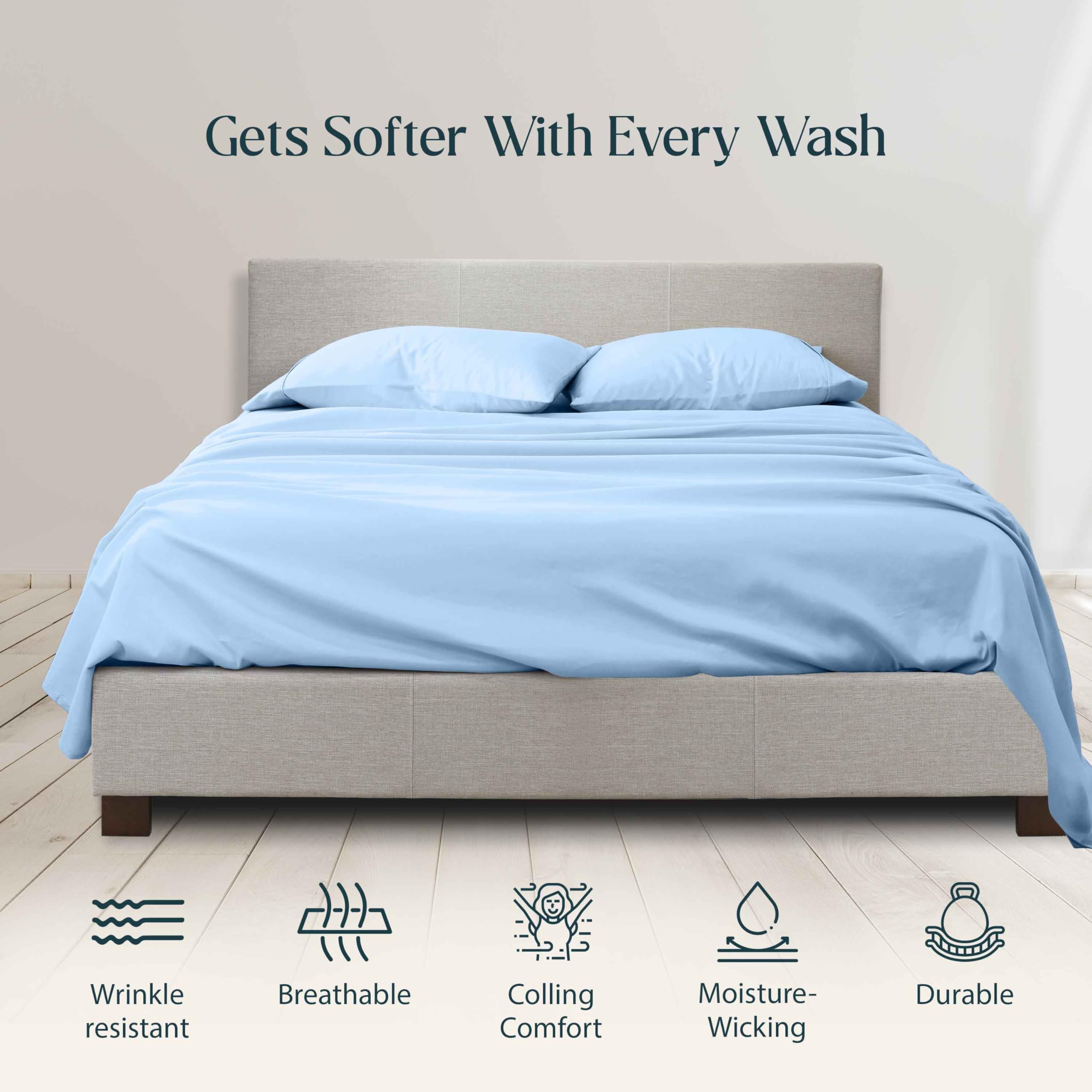 Luxury 550-Thread-Count 100% Pima Cotton Sheet Set - King Size, 6-Piece, Chocolate Color, Deep Pocket 15-18" - View #3