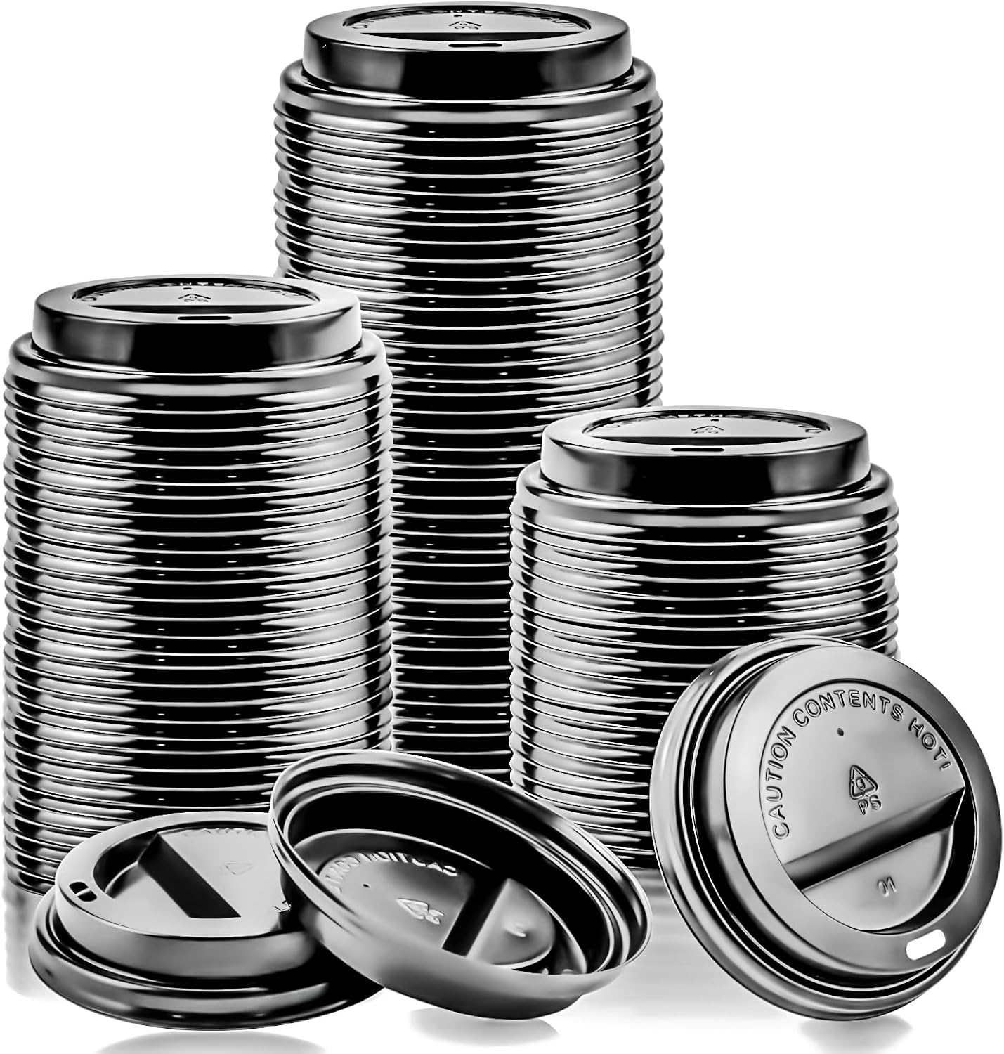 Amazon.com: Vmiapxo 100 PCS Black Plastic Dome Lids, Coffee Tea Juice ...