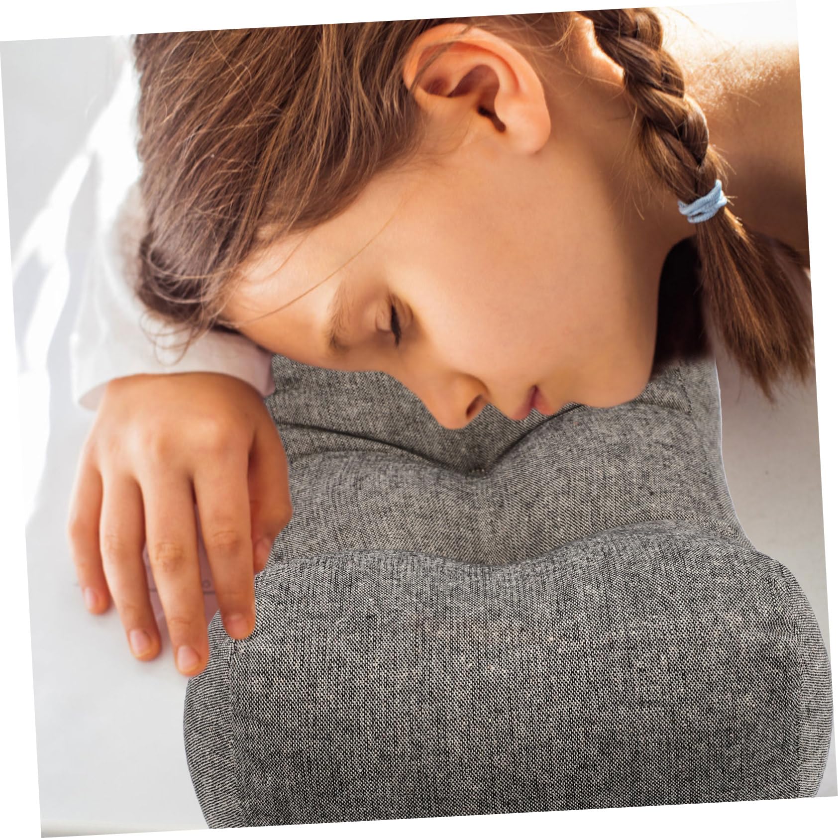 Almohada Lumbar y Funda de Lino Cojín Cómodo Relleno de Algodón PP para Aliviar Dolor y Fatiga, Soporte Adecuado para Coche y Oficina para Descanso y Postura