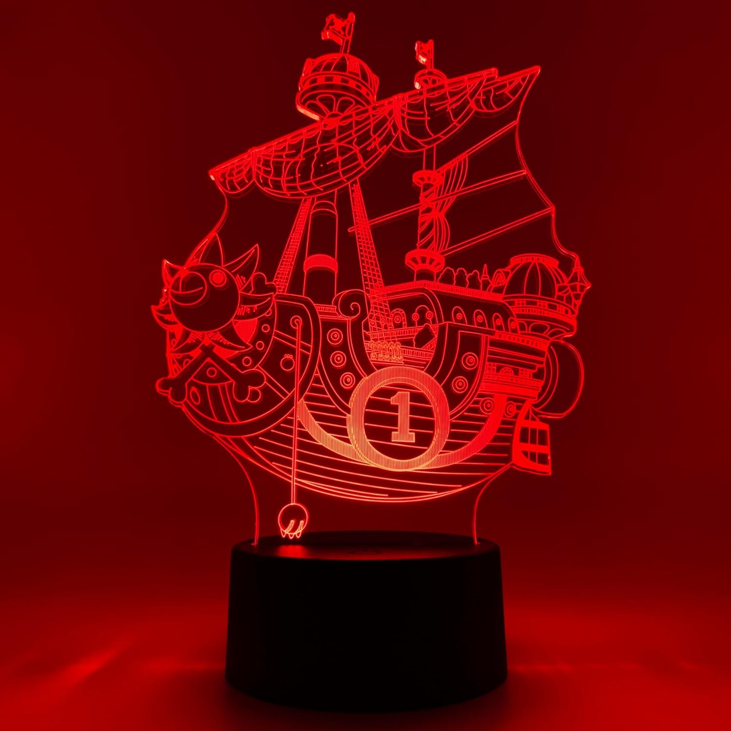 Otaku Lamps Thousand Sunny One Piece – Anime Lamp Figure Night Light, 16 Color RGB LED – 3D Anime Room Décor Gift for Otaku