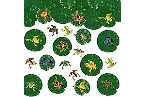 Hungdao Bulk Pack 48 Piece Mini Plastic Frog Toys and Lily Pad Set