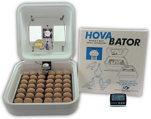 HovaBator Kit combinado avanzado de incubadora de huevos incluye incubadora kit de ventilador volteador de huevos termómetro digitalhigrómetro