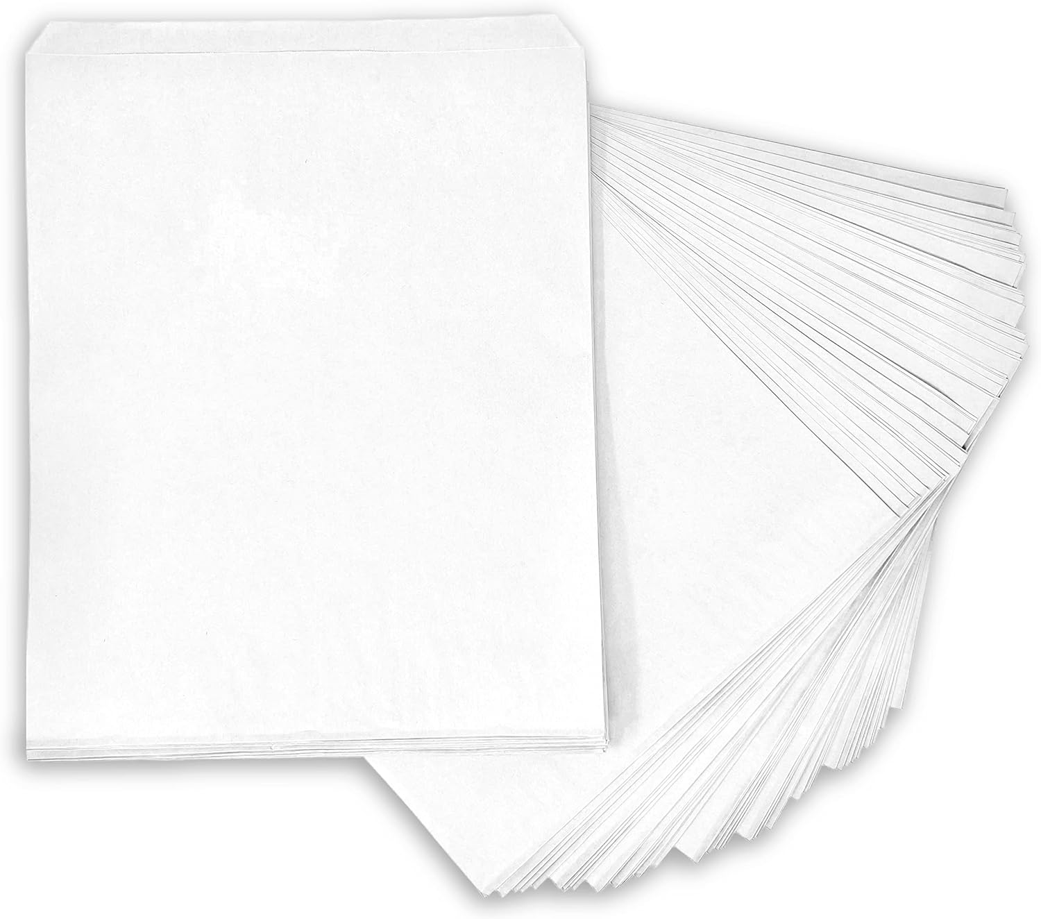 Flexicore Packaging Flat White Kraft Paper Bags (12"x15