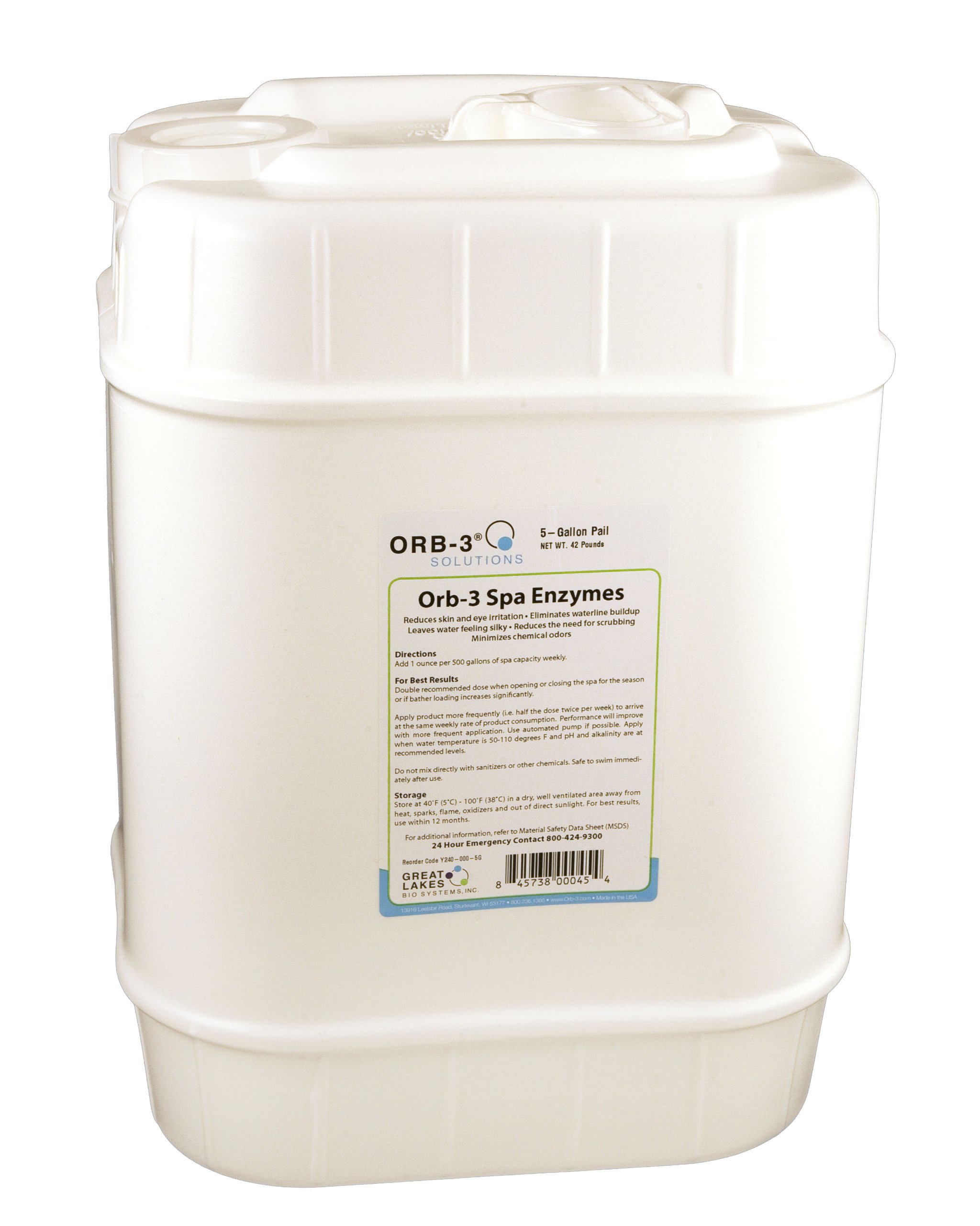 Orb-3 Y240-000-5G Spa Enzymes for Maintenance, 5-Gallon Pail