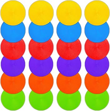 Poly Spot Markers 4inch/9 inch Non-Slip Rubber Agility Markers | Flat Field Cones Floor Dots Football Soccer Basketball Training Markers School Activities Exercise Drills Social Distancing