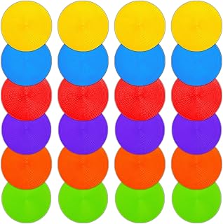 Poly Spot Markers 9 inch Non-Slip Rubber Agility Markers Flat Field Cones Floor Dots for Football, Soccer, Basketball Training Markers, School Activities, Exercise Drills, Social Distancing