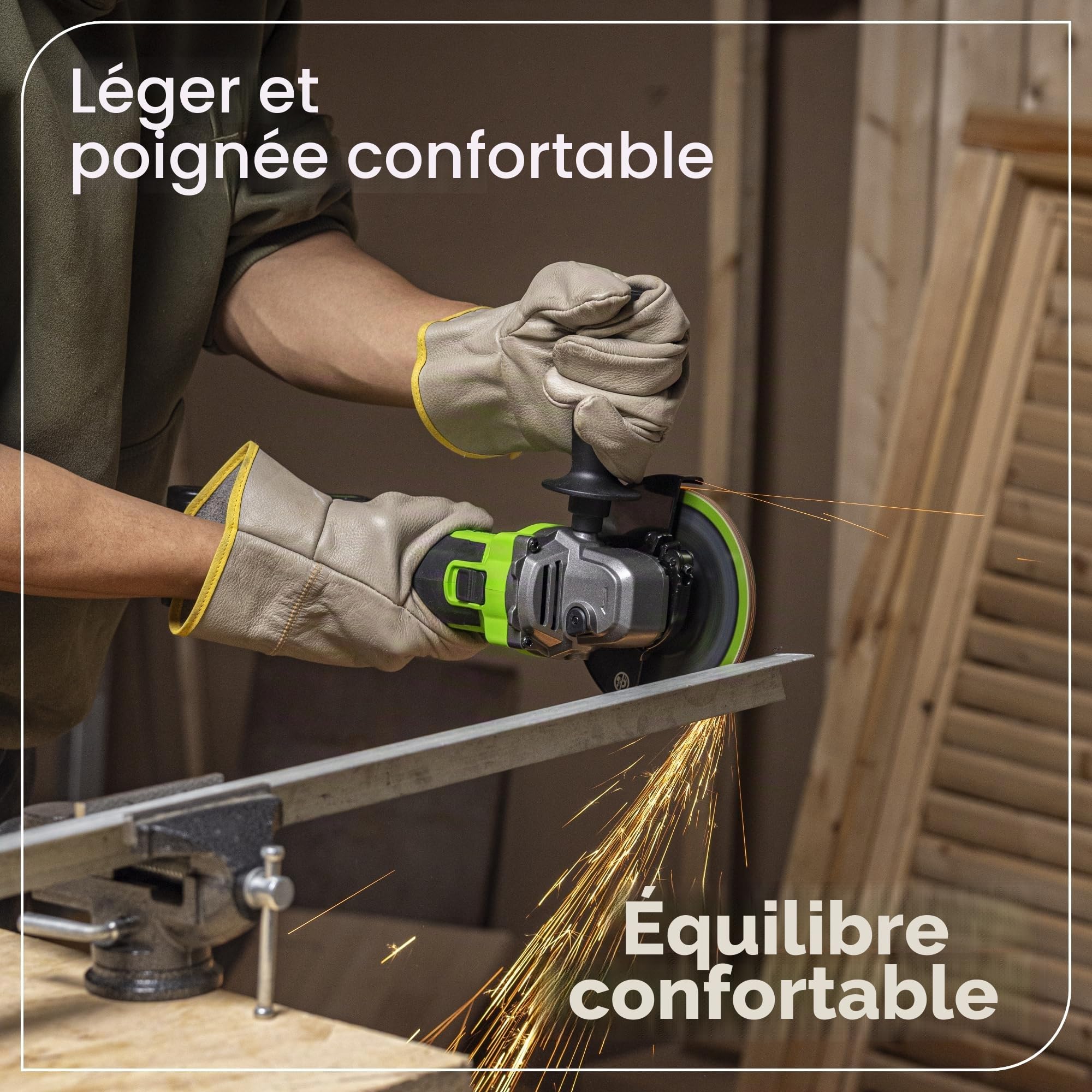 Greenworks 24V sans fil meuleuse angulaire disque de 125 mm, 8500RPM, moteur sans balais de 700W, pour gaucher ou droitier, SANS batterie ni chargeur AG370