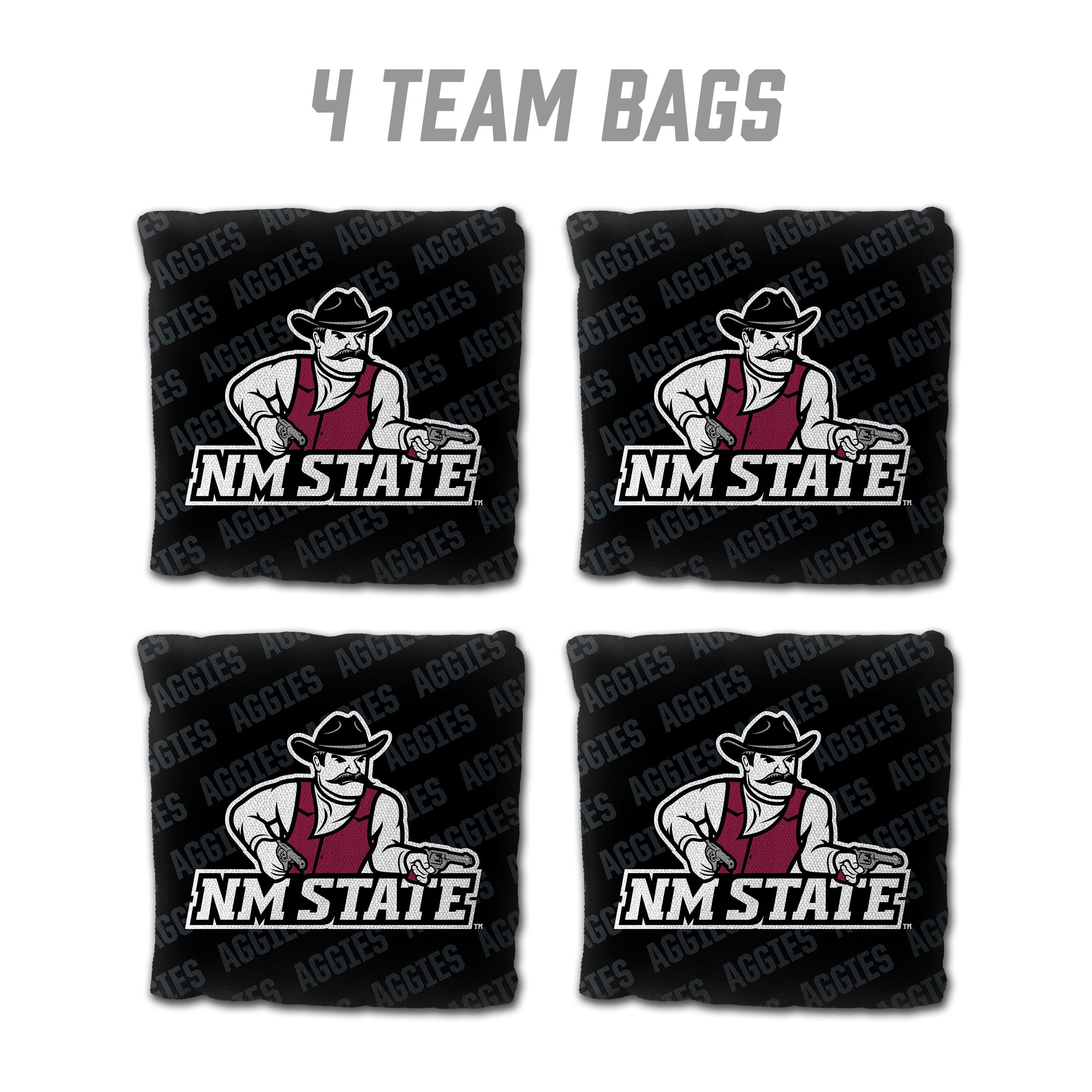 YouTheFan NCAA New Mexico State - Cornhole Bags - 4PK - Black