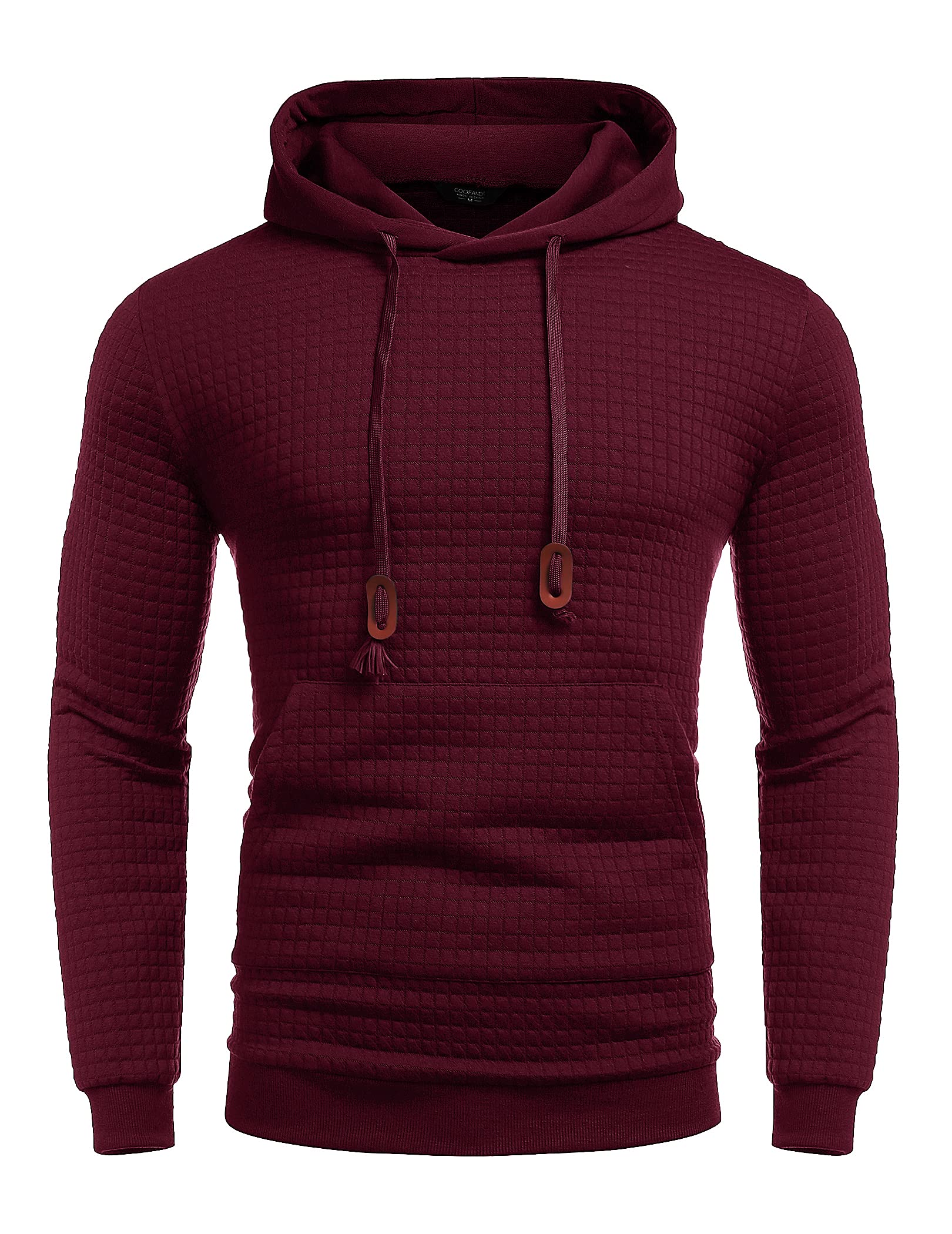 COOFANDY Men's Waffle Knit Hoodie - Casual Pullover Hooded Sweatshirt