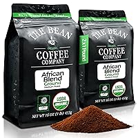 Vista 74 de The Bean Organic Coffee Company Aloha Bean (avellana hawaiana), tostado medio, café molido, bolsas de 16 onzas (paquete de 2), Café molido tostado