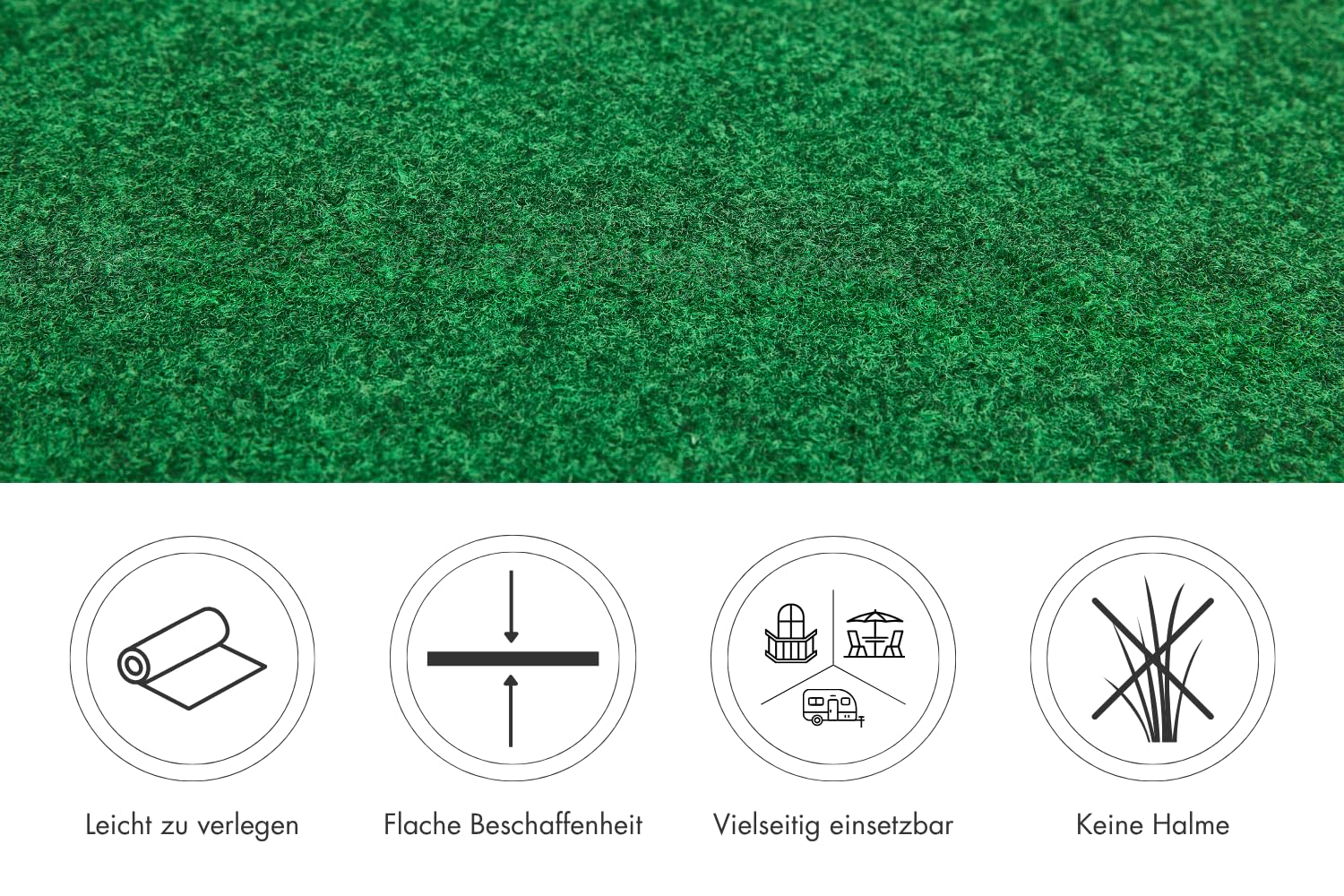 misento Kunstrasen Outdoor Teppich - wetterfester Rasenteppich für Balkon, Terrasse & Garten - leicht zu verlegen - 200 x 300 cm, Grün