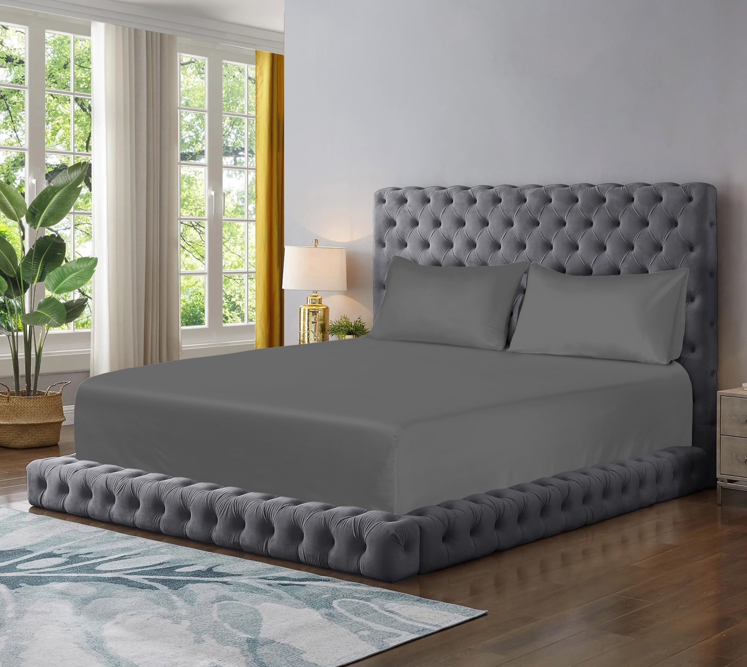 Microfibre Fitted Sheet Extra Deep Pocket 12 inch (30cm) Bedding Soft Brushed Fabric Shrin...