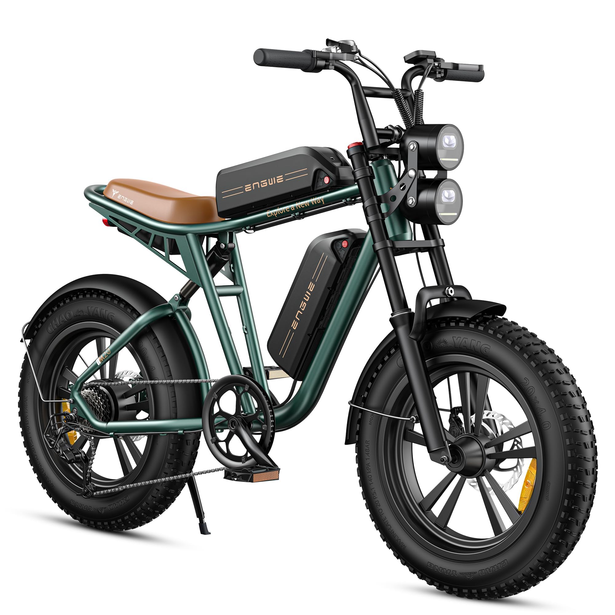 ENGWE M20/M1 Bicicleta Electrica Hombre | 20"×4.0 Fat Tire Bici Eléctrica | Autonomía máxima de 75 KM/150 KM/90 KM/170 KM con 48V 13Ah/26Ah/15.6Ah/28.6Ah Batería | 7 Velocità | E-MTB