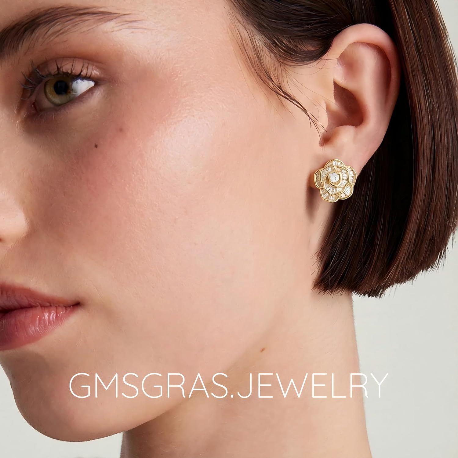 14K Gold Vermeil Flower Stud Earrings for Women, Ivory Freshwater Pearl & 5A CZ, 925 Sterling Silver Base, Nickel Free Hypoallergenic, Dainty Floral Jewelry, Mother's Day Gift for Her - Image 4