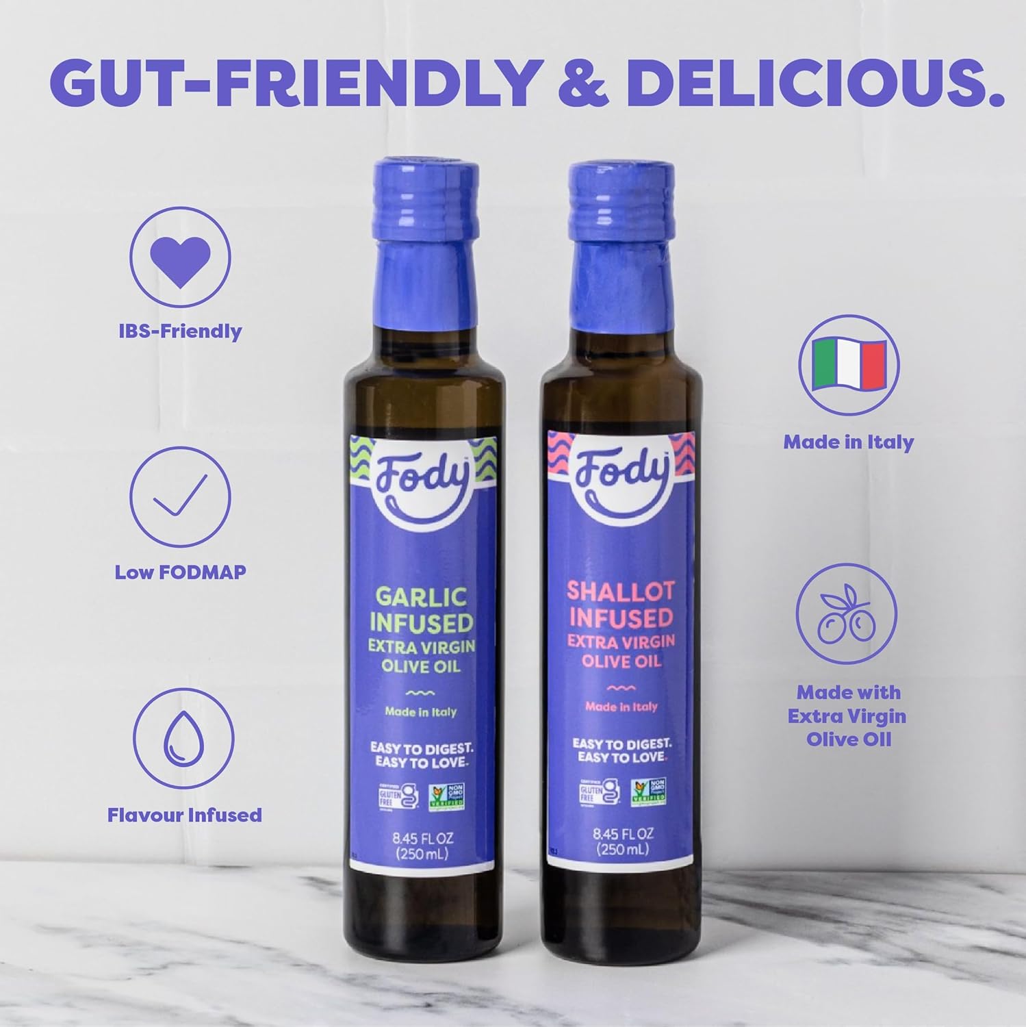 Fody Foods Cooking Bundle | Chicken & Vegetable Soup Base, Garlic & Shallot Infused Olive Oil | Low FODMAP | Gut & IBS Friendly No Onions | 10.6 Ounce, Pack of 2, 8.4 Fl Ounce, Pack of 2