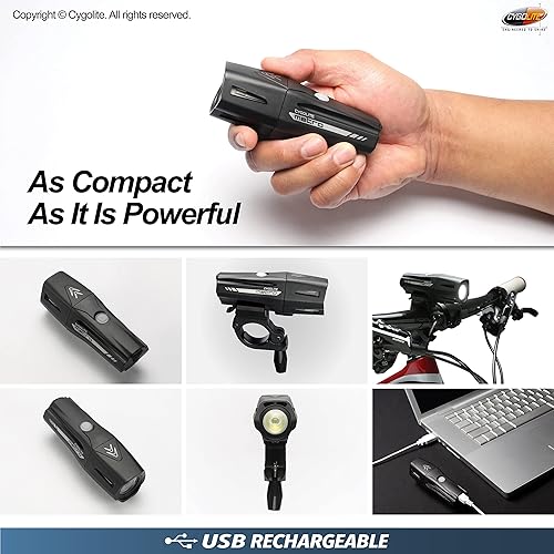 Miniatura 5 de Cygolite Metro 1200, 1100, 950, 800, 650 Lumen Modelos de faros delanteros de bicicleta - Modos nocturnos y diurnos - Compacto - IP67 impermeable -